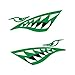 MagiDeal 2 pezzi impermeabile vinile squalo denti bocca occhi adesivo divertente decalcomania kayak canoa pesca barca auto camion bici aerei grafica accessori - 3 colori - verde
