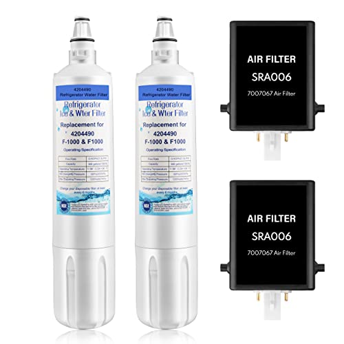 4204490 - Filtro de agua y cartucho de purificación de aire 7007067 compatible con filtro de agua de refrigerador 4204490, 4290510, filtro de aire 7042798/7007067, 2 filtros de agua y 2 filtros de