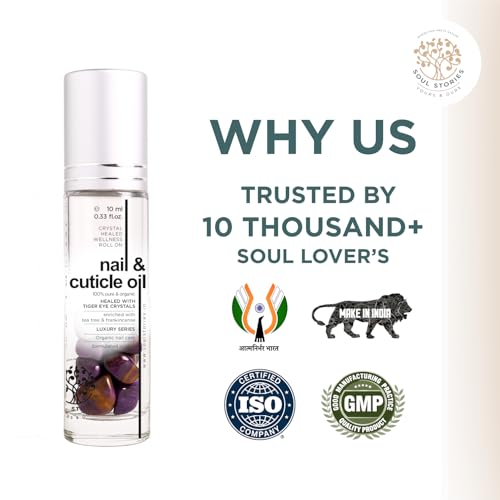 Image of Soul Stories Nail & Cuticle Oil - 10ml | Hydrating Oil to Repair Cuticles Overnight & Remedy for Damaged, Thin Nails | With Argan, Jojoba, Vitamin E & Frankincense | Strengthens, Nourishes & Restores Healthy Shine