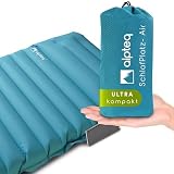 Alpteq® SchlafPlatz-Air Colchoneta Inflable Camping con Bomba de Pie Integrada - Esterilla Ultraligera Aislante Impermeable Ideal para Trekking, Acampada y Exteriores