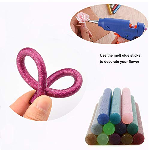 Glitter Hot Glue Sticks Baffo 60Pcs 12 Colors Hot Melt Glue Gun Sticks Mini Colored Hot Adhesive Glue Sticks For Diy Art Craft General Repairs And Gluing Projects Diameter 0.28 Inch Length 3.9 Inch #TOP2