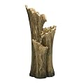 Alpine Corporation TZL210 Outdoor Floor Aged Log Water Fountain with LED Lights, 3-Tiered Log Garden Fountain 39", Brown