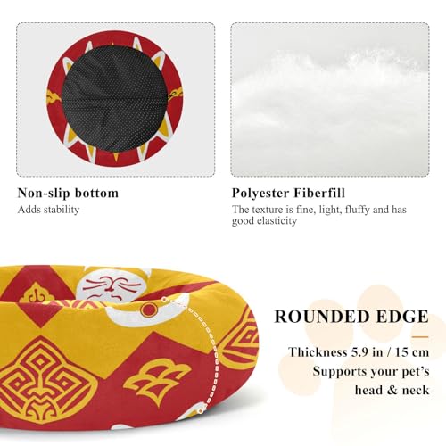 Coussin antidérapant pour chat traditionnel chinois Jaune M