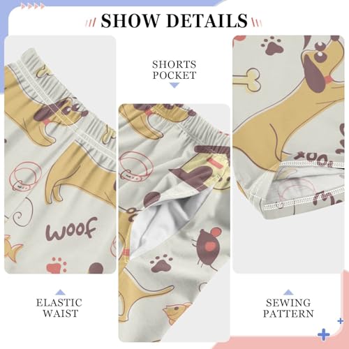 ZZKKO Dog Light Pattern Boys Pants for Kids Jogger Pants with Pockets S-XL4