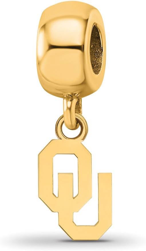 LogoArt Sterling Silver Gp The University of Oklahoma Bead Charm Extra Small Dangle