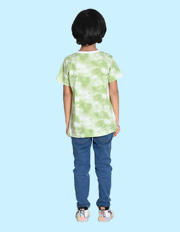 Image of Nusyl Boys Giraffe Printed Blue tie & dye t-Shirt - NUBTDTSH0225