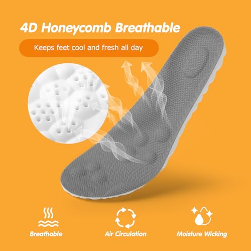 Image of 4D Cloud-Soft Comfort Insoles for Kids and Youth - Trim-to-Fit Insoles with Arch Support and Shock Absorption - Breathable Memory Foam Kids Shoe Inserts Designed for Growing Feet (US Youth 5Y - 6Y)