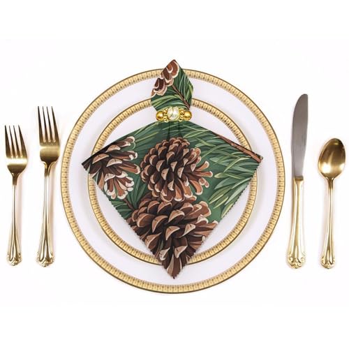Servilletas de tela Pine Cone Border 4 unidades miniatura 3
