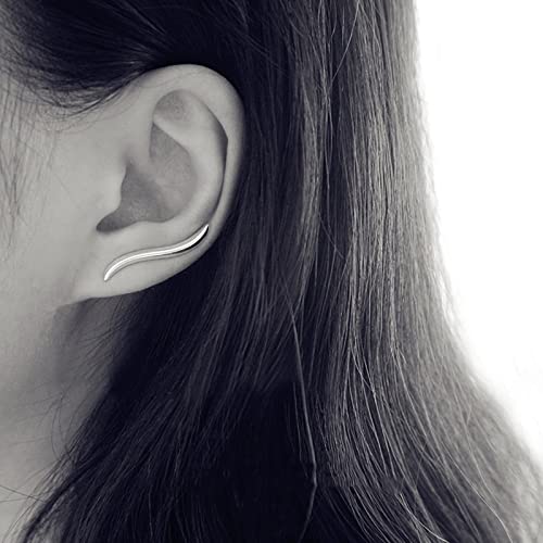 TTDGYYXW Pendientes estéticos Finos y ondulados Minimalistas para Mujer, joyería de Lujo Vintage Coreana, Pendientes de Alta Gama