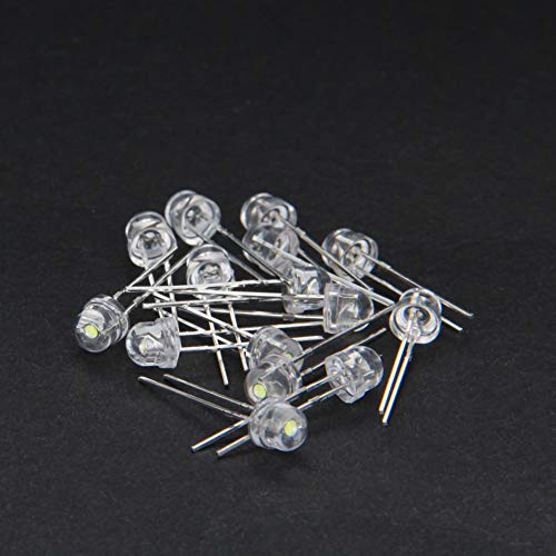 Image of Othmro Christmas String Lights White LED Diode Lights Transparent Super Bright Lighting Bulb Lamps Assortment Kit Emitting Diodes Clear Straw Hat 5mm 3.0-3.4V 20mA 10 pcs