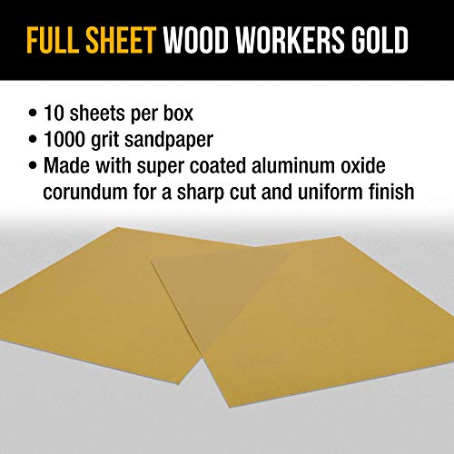 Papier abrasif de qualité supérieure Dura-Gold grain 1000 finition dorée