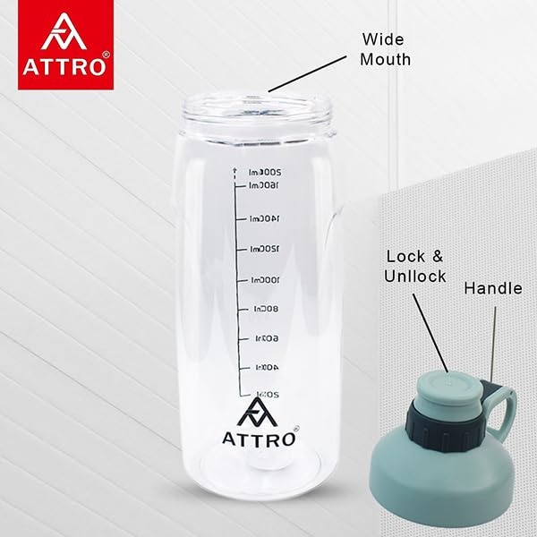 Image of ATTRO Prime Carbon Lunch Box with Hydra Water Bottle, School Tiffin Combo,Light Blue Peach