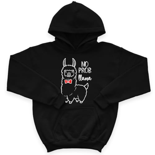 No Probllama Kids' Hoodie - Cute Animal Hooded Sweatshirt - Funny Llama Hoodie for Kids