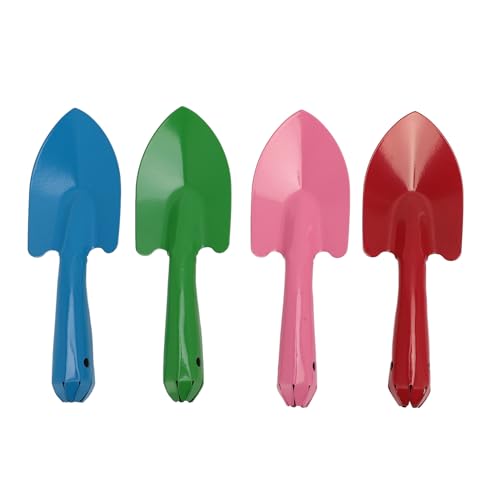 Garden Shovel Set Hand Trowel Mini Garden Trowel Colorful Metal Hand Shovel for Flower Soil Planting Digging Transplanting Household Most Scenes 4 Pieces Pink Red Blue Green