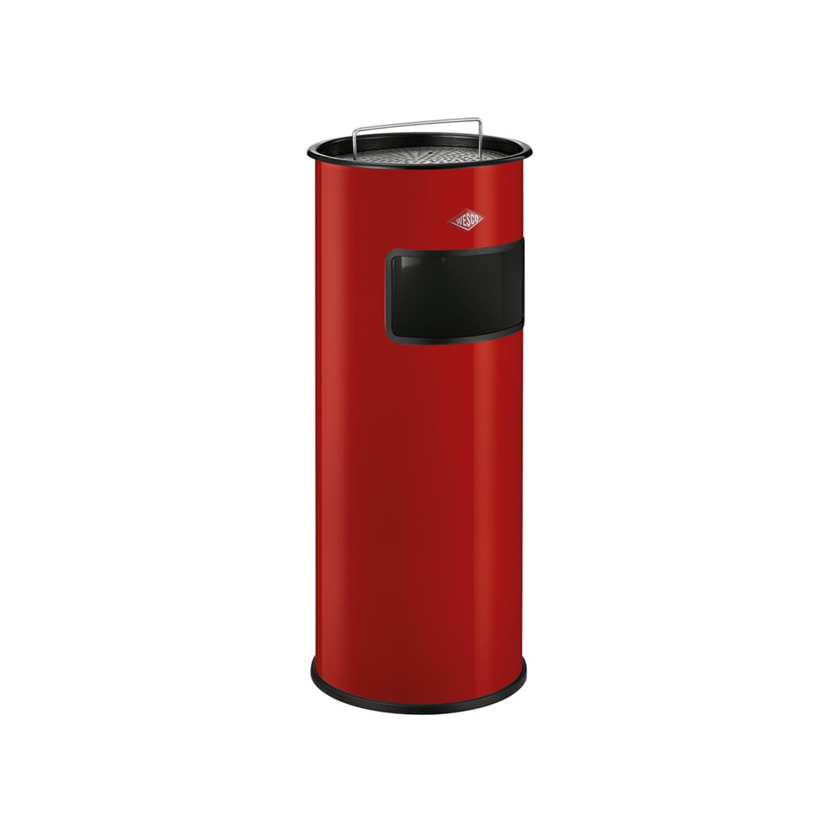 Grand cendrier sur pied WESCO rouge pour aménager une zone fumeur extérieure