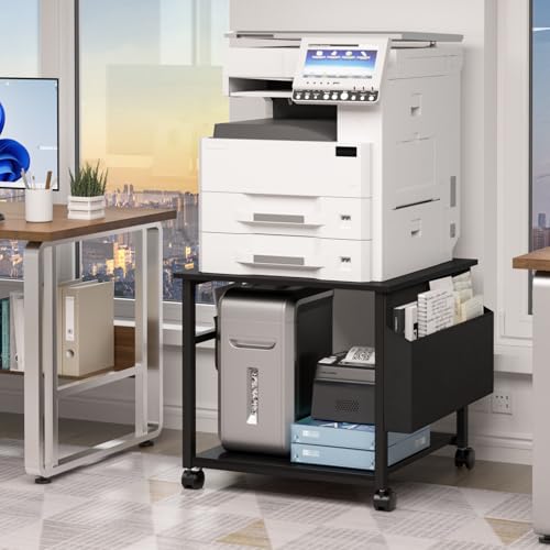 Image of Lerliuo Black Large Printer Stand with Storage