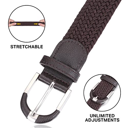 [2 Pack] Mio Marino Stretch Belts for Men - Golf belt & Jean Elastic Belt - Gift Box3