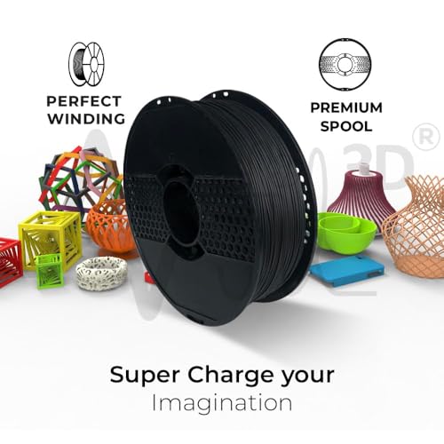 Image of NFIL3D 1KG Net Rpla Black 3D Printer Filament | Filaments for 3D Printer| 1.75mm| Accuracy - + /- 0.015mm | 1000g 3D Filament, 250g Spool & 350g Packaging Weight (Total Weight 1.6KG)
