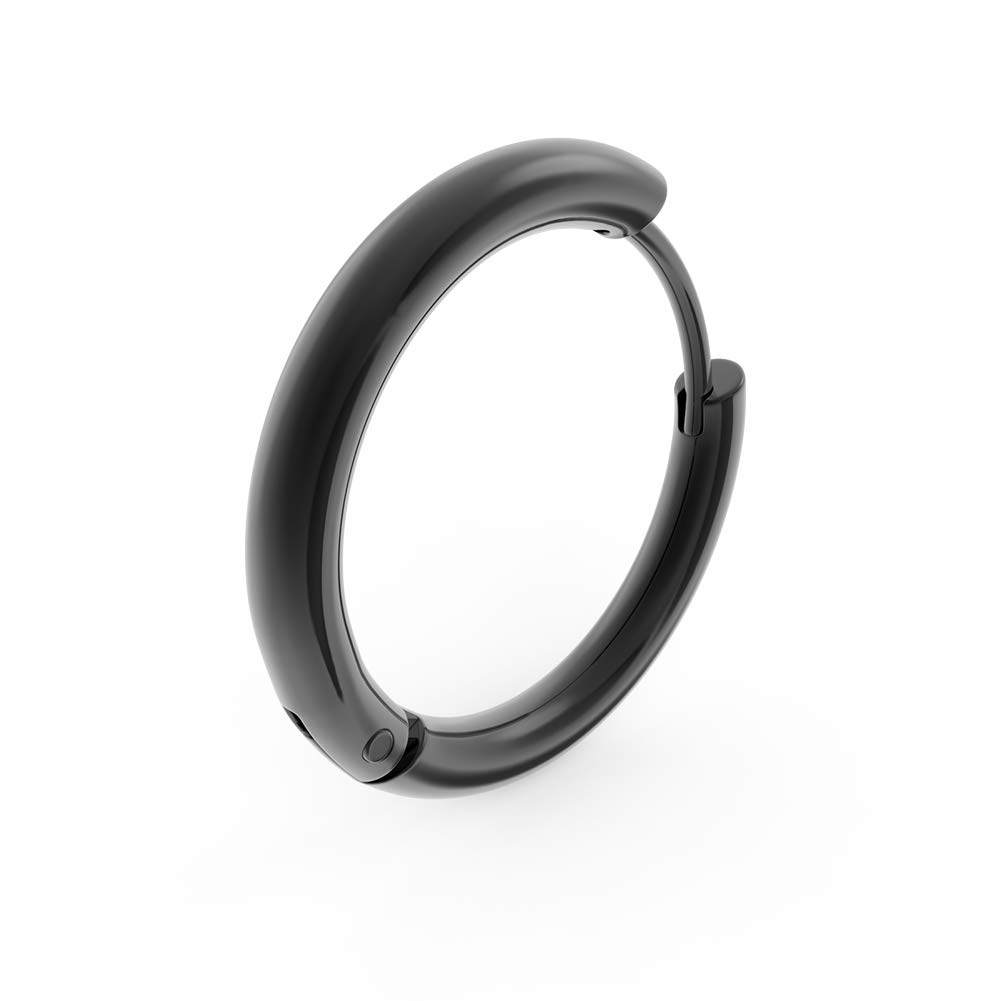Kucheed 6 Orecchini A Cerchio Abbraccio In Acciaio Inossidabile 316L – Multicolore (Nero, Argento, Oro, Oro Rosa, Arcobaleno) – Misure Da 10 A 20 Mm