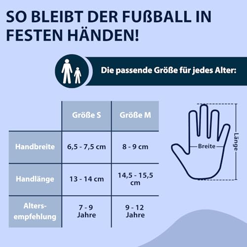 HUDORA Torwarthandschuhe - Gepolsterte Fußball Torwarthandschuhe für Kinder & Jugendliche in Größe S/M - Torwarthandschuhe mit… – Ansicht 3