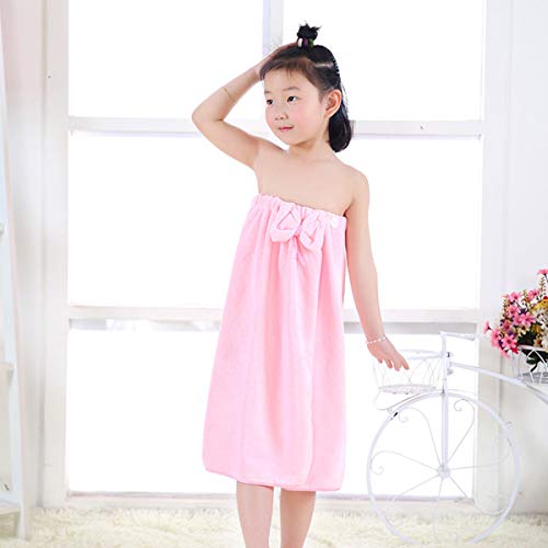 Verve Jelly Kids Girls Absorbent Microfiber Spa Bath Wrap Cover Up Towels Skirt Bowknot Sleeveless Tube Dress Robe - Image 2