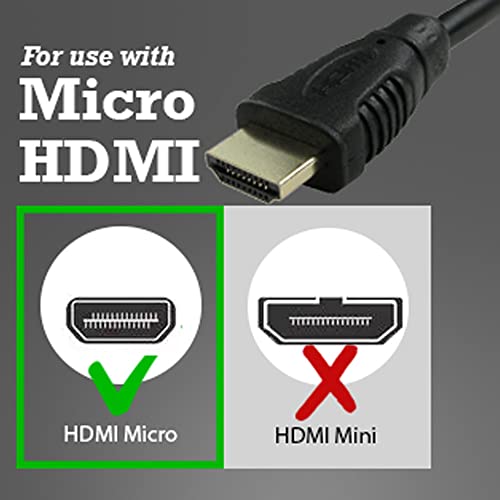 rhinocables Micro HDMI to HDMI, High speed 4K supports ethernet with gold contacts, for use with camera camcorder, laptop - Image 2