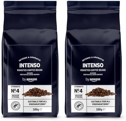 by Amazon Intense Coffee Beans, Light Roast, 1kg (2 Packs of 500g...