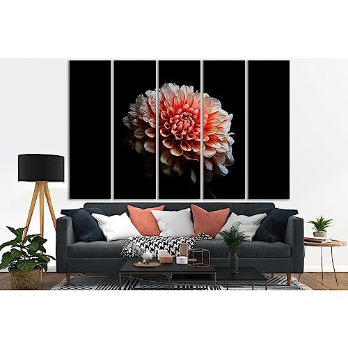 Impression sur toile fleurs salon tableau mural moderne 5 panneaux