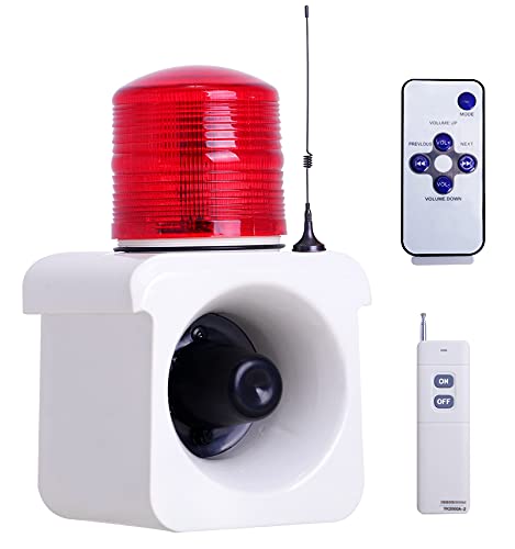 Remote Control Outdoor Alarm Siren 2000m Sound Light Alarm Adjustable Alarm Strobe Light 120dB with Wireless Remote & Infrared Remote 110V