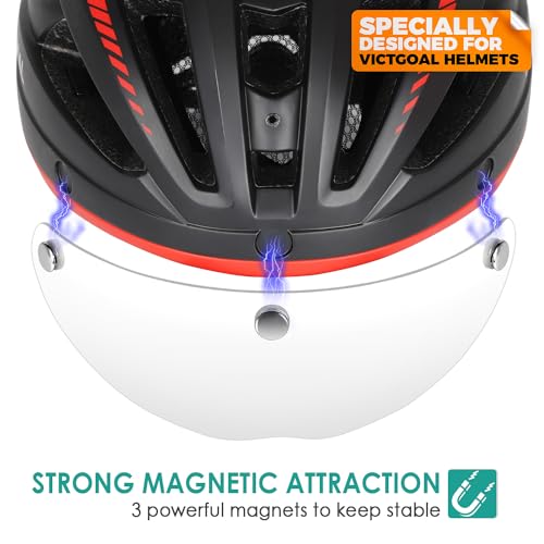 Victgoal Bike Helmet Goggles Visor Strong Magnetic Eye Shield (Crystal) - Image 2