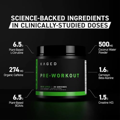Image of Kaged Original Pre Workout Powder | Strawberry Lemonade | Pre Formulated with Creatine, Beta Alanine, Natural Caffeine | 20 Servings