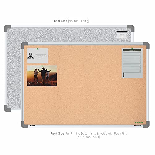 Image of Scholar Art Metis 2x3 Feet Cork Board for Wall & Study Table | High Strength Natural Cork + High Density Soft Board for Pinning Photos, Sticky Notes & Reminders