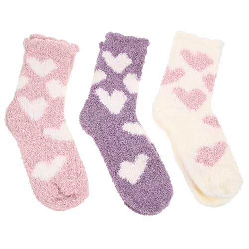 SOIMISS 3pares Calcetines de Coral Calcetines de Invierno Moda para Uso Cama o Dormitorio
