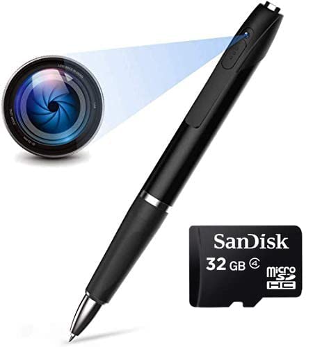 Wukama Wired V8 Pen Smart Camera 85 Minutes Pen Battery Life with 32GB Card Mini Slim Body Pen 1080p Camera Video Audio Recording for Home, Office and Classroom