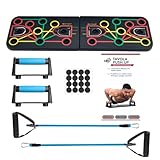 push up board tavola per flessioni 18in1 con bande resistenza elastiche allenamento da casa multifunzione portatile pieghevole leggera attrezzi palestra,maniglie antiscivolo home training fitness yoga