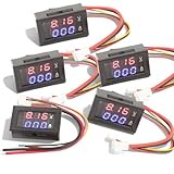 0.28' LED Voltmeter Ammeter, DSN-VC288 DC100V 10A LED Dual Digital Voltmeter Blue+Red(5pieces)