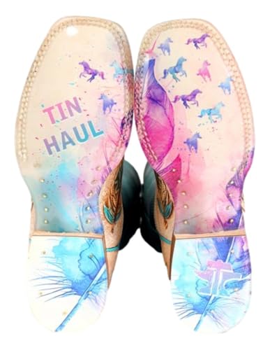 Tin Haul Girls' Birds of A Feather Western Boot Broad Square Toe - 14-021-0007-1541 TA 6 1/2 M US Tan3