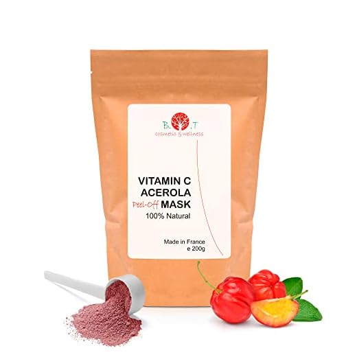 B.O.T cosmetic & wellness Mascarilla Antiedad Vitamina C con Acerola peel-off, 100% Natural - 200g (El paquete puede variar)