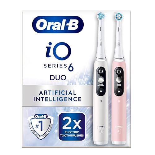 Oral-B iO6 2x Electric Toothbrushes For Adults, 2 Handles, 2 Toothbrush Heads, 5 Modes with Teeth...