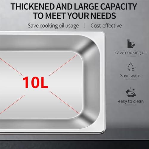 30L Gas-Fettfritteuse, Edelstahl, Fritteuse für Zuhause und Gewerbe, einstellbare Feuerkraft, mit Gewürzregal und Soßenflaschen, Restaurant-Gasfritteuse – Bild 3