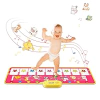 Floor Piano Mat for Toddlers, M SANMERSEN Kids Sensory Educational Dancing Keyboard Musical Mat, Animal Touch Play mat, Toddler Toys for 1 2 3 Year Old Girl Gifts