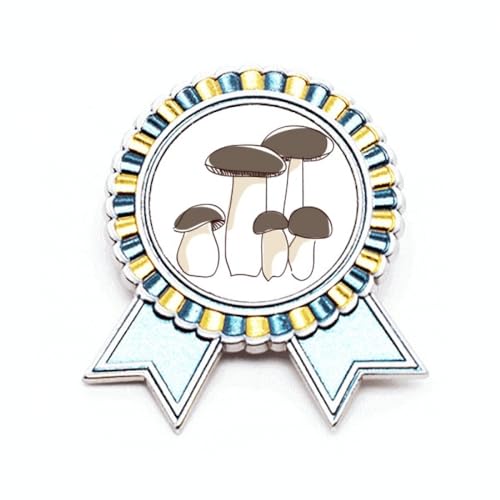 Broche champignon frais en métal M pour sublimer vos vestes d'automne