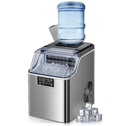 COWSAR Ice Maker Countertop, 24 Square Ice Cubes in 13 Mins Maker Machine, 2 Ways to Add Water, Self-Cleaning, Compact for Home Office Party Bar