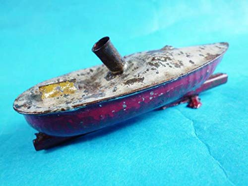 Amazon.co.jp: 戦前ブリキ船*錨型台座*蒸気船*水遊び*昔玩具