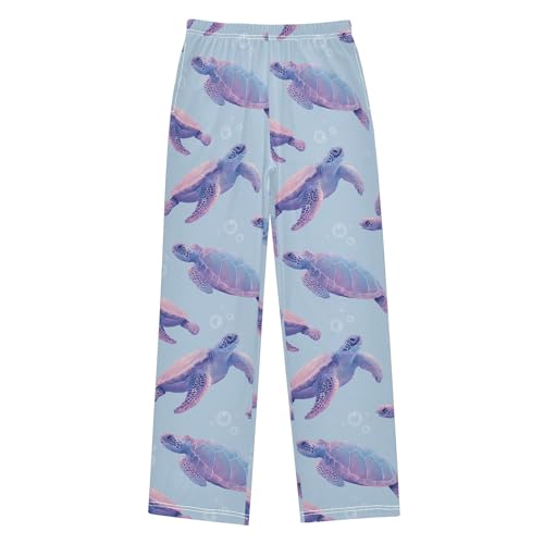 Pajama Pants Lounge Sleep PJ Bottoms Sleepwear Elastic Waist Drawstring S Turtle Bubble