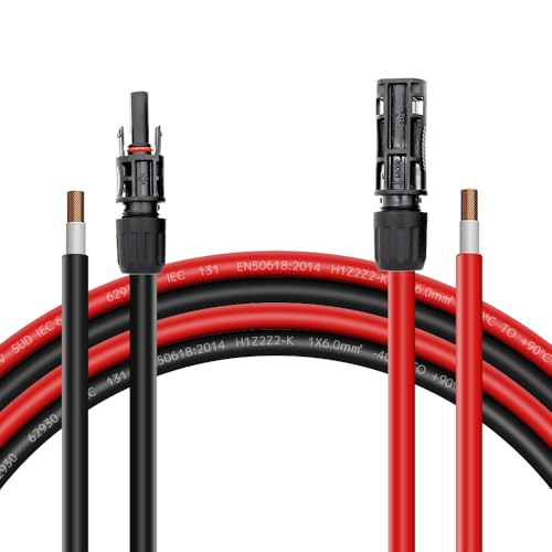 Amazon.co.jp: LVYUAN ソーラーケーブル 6sq 9AWG 長さ10m 最大電流約