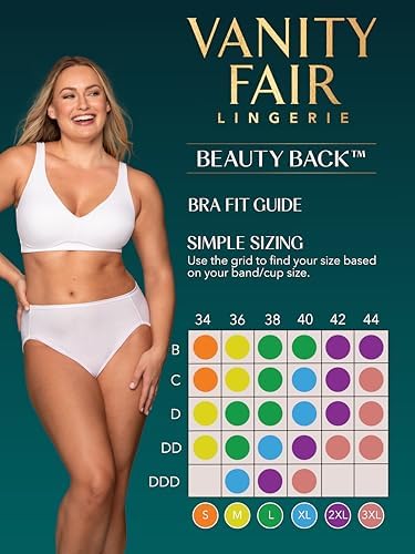 Image of Vanity Fair Women's Beauty Back Smoothing Wireless Bra with Lift, Simple Sizing Available S-3xl