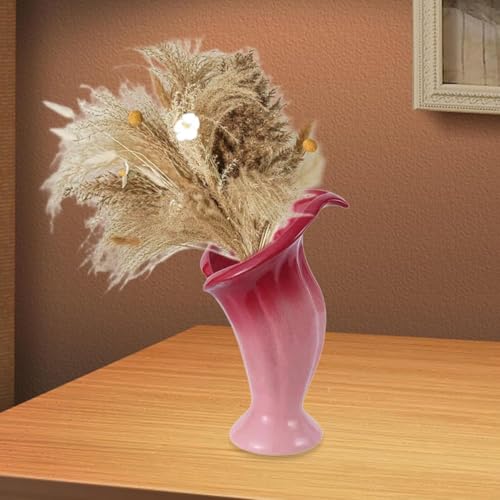 Vase en céramique orange pour fleur séchée et pot de fleur intérieur