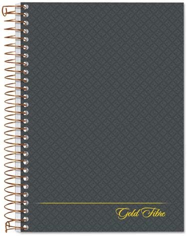 Gold Fibre Personal Notebook, College/Medium, 7 x 5, Grey Cover, 100 Sheets