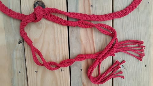 Braided Tassel Knotted Belt for Women, Adjustable Cotton Wrap Belts, Handmade Boho Macrame Waist Sash for Midi Dresses, Robes, Shirts, Caftans, Utility Basic Accessories, Woven Cord Wide Belt 7